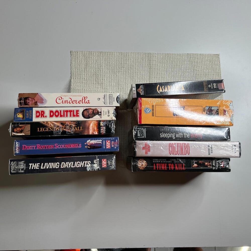 Lot of 10 Vintage VHS Movies Classics – Casablanca, Columbo, Legends of the Fall